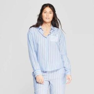 Target stars above 2 Piece Blue and White Striped Long Sleeve Pajama Set L